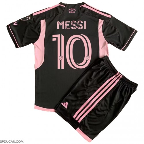 Dječji Nogometni Dres Inter Miami Lionel Messi #10 Gostujuci 2023-24 Kratak Rukav (+ Kratke hlače)
